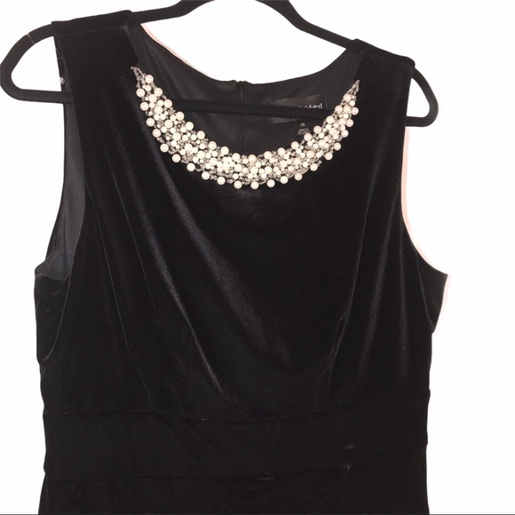 Vintage Black Velvet Evening Dress - Picture 2 of 10